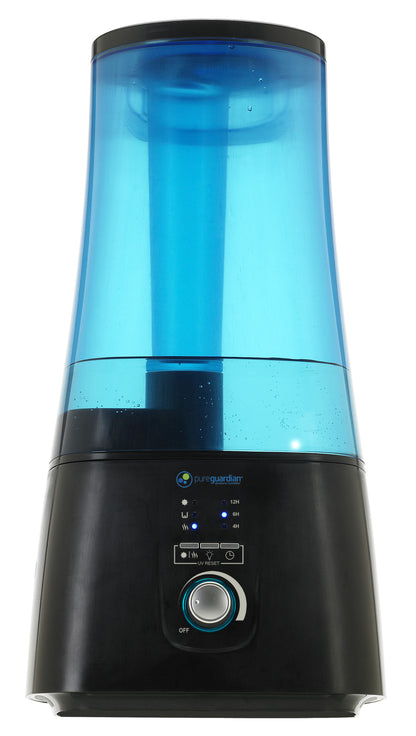 PureGuardian H5450BCA Humidificateur à ultrasons à brume chaude et froide avec plateau UV-C et aromathérapie, 2 gallons