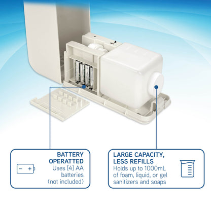 PureGuardian SD495 Automatic Hands Free Soap and Sanitizer Wall Mounted Dispenser for Office, School, Clinic and more, Large Capacity 1,000ml