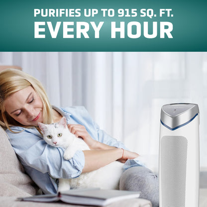 GermGuardian AC5250 PET PURE™ 28" Tower Air Purifier (5-speed 3-stage UV-C filtration, white)