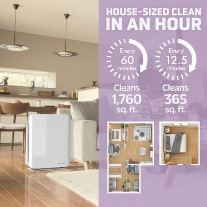 GermGuardian AC5900 HEPA PURE™ 21" Console Air Purifier & Bonus Filter (3-speed 4-stage filtration, white)