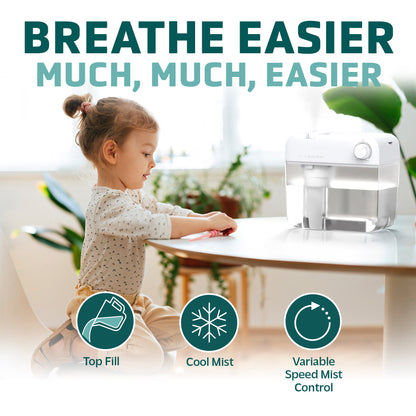 PureGuardian H1035W 40-Hour, 1-Gallon, Easy to Clean Cool Mist Ultrasonic Humidifier