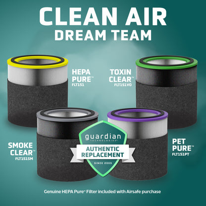 GermGuardian AP3151 AirSafe Air Purifier with 360 Degree HEPA 13 Filter and Air Quality Sensor