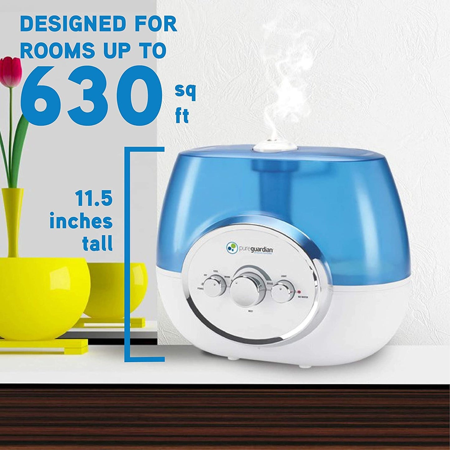 PureGuardian H1510 Ultrasonic Warm Mist & Ultrasonic Cool Mist Humidifier