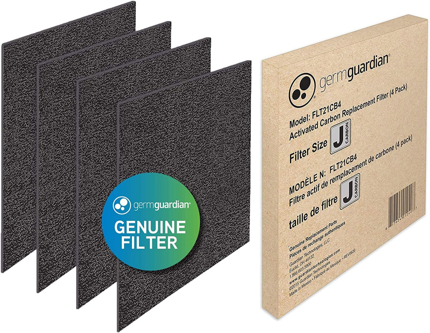 GermGuardian FLT21CB4 Carbon Replacement Filters: 4 count