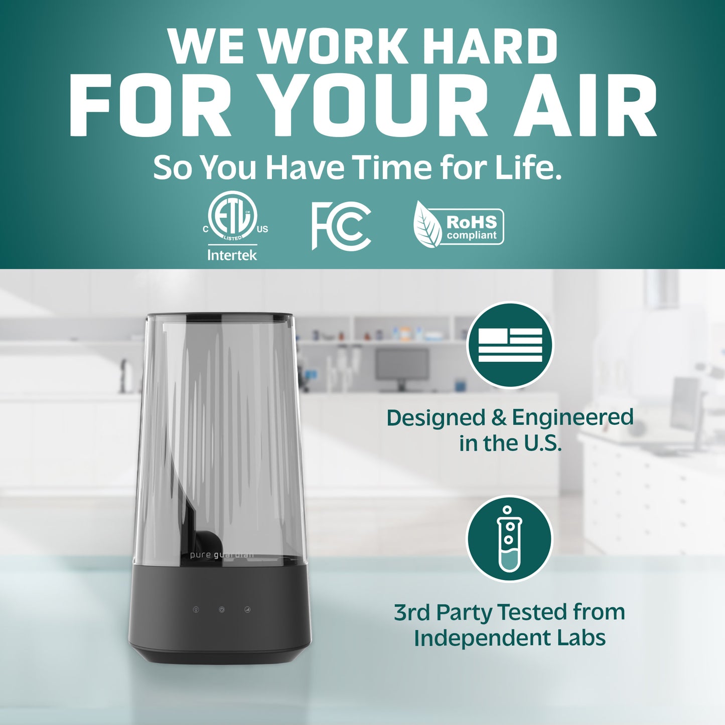 PureGuardian H980C 70-Hour Ultrasonic Cool Mist Humidifier, 1-Gallon