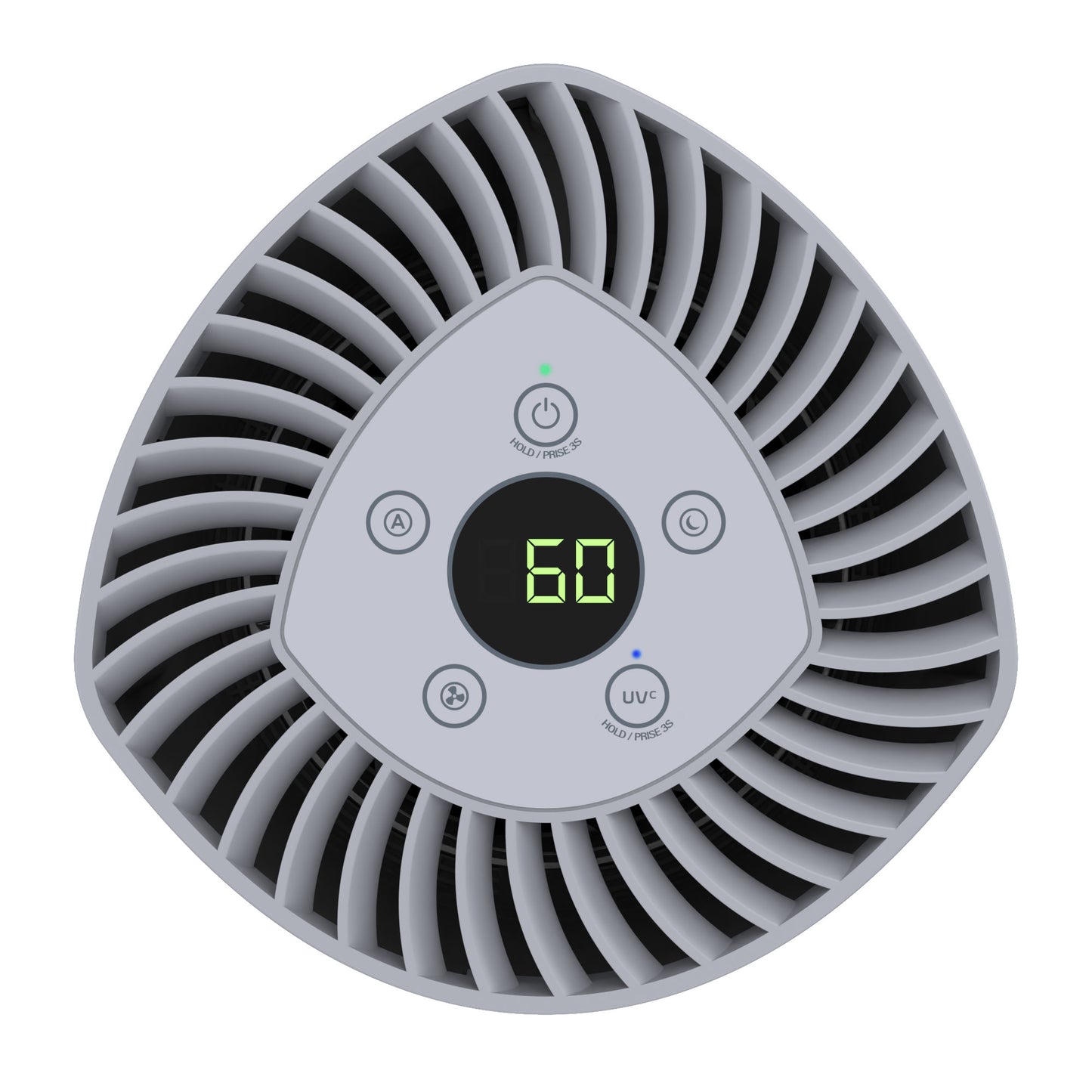 GermGuardian AC3050 AirSafe+ HEPA PURE™ 14" Table Top Air Purifier & Air Quality Sensor (360° 3-speed 4-stage UV-C filtration, white/gray)