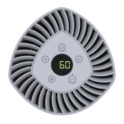 GermGuardian AC3050 AirSafe+ HEPA PURE™ 14" Table Top Air Purifier & Air Quality Sensor (360° 3-speed 4-stage UV-C filtration, white/gray)