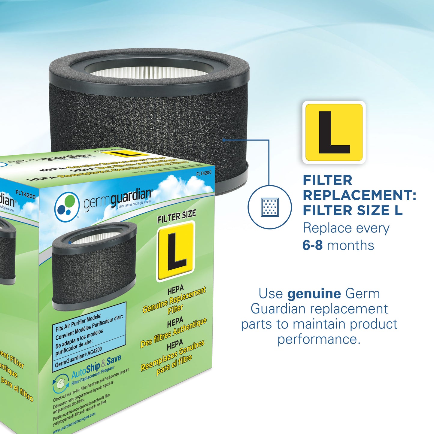 GermGuardian AC4200W Allergen and Odor Reducing Air Purifying System for Homes