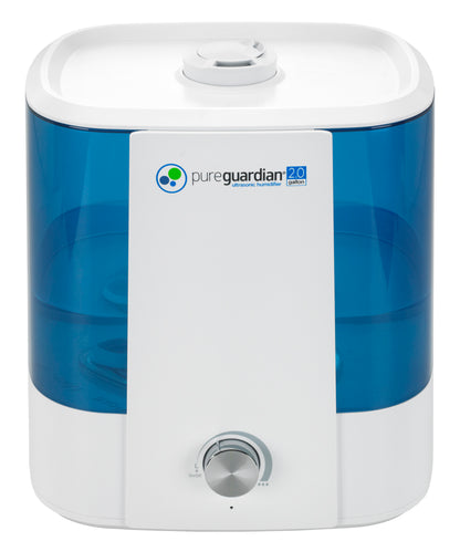 PureGuardian H5175W Top Fill Ultrasonic Cool Mist Humidifier with Aromatherapy Tray, 2 Gallon, 120 Hour Run Time