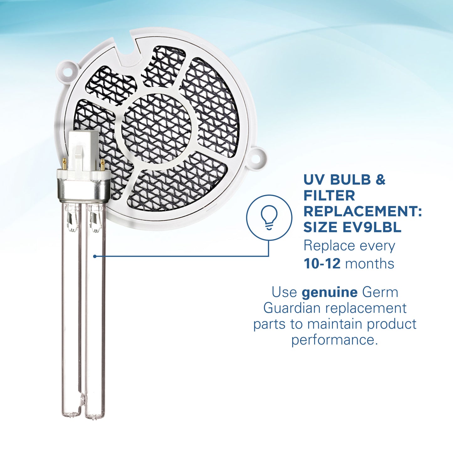 GermGuardian EV9LBL UV-C GENUINE Replacement Bulb and TiO2 Disc