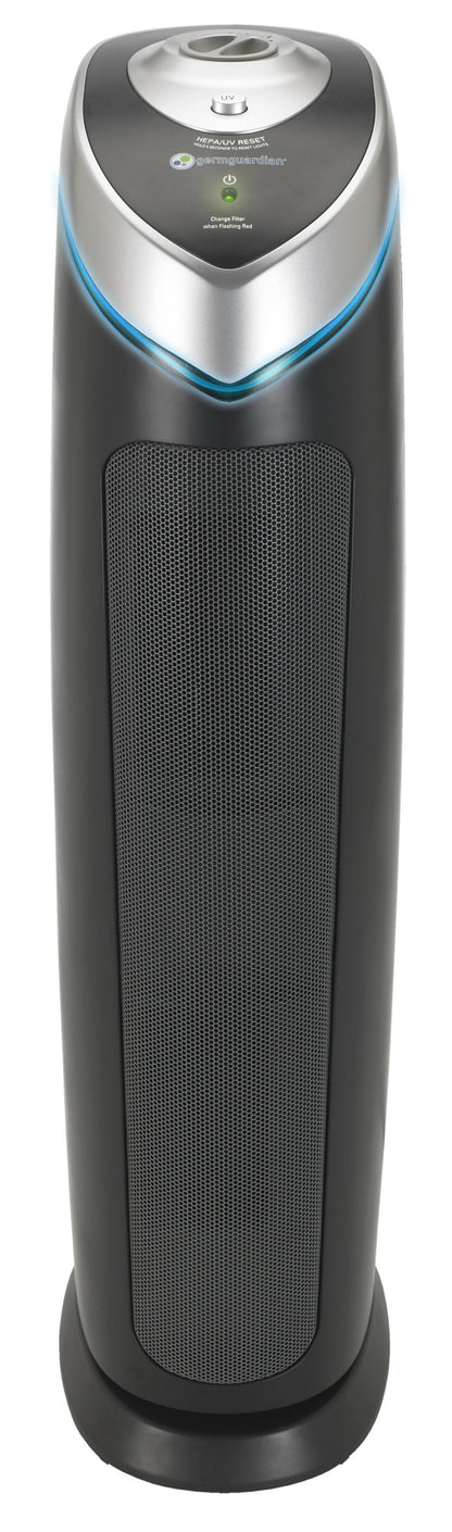 GermGuardian AC5000 HEPA PURE™ 28" Tower Air Purifier (3-speed 3-stage UV-C filtration, black)