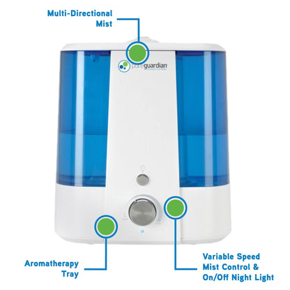 PureGuardian H1175 Top Fill Ultrasonic Cool Mist Humidifier with Aromatherapy Tray, 1.5-Gallon