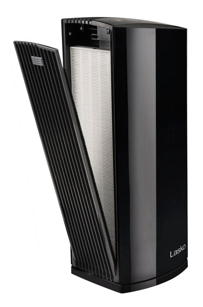 Lasko LP450 HEPA 22" Tower Air Purifier with Alexa (4-speed 2-stage filtration, black)