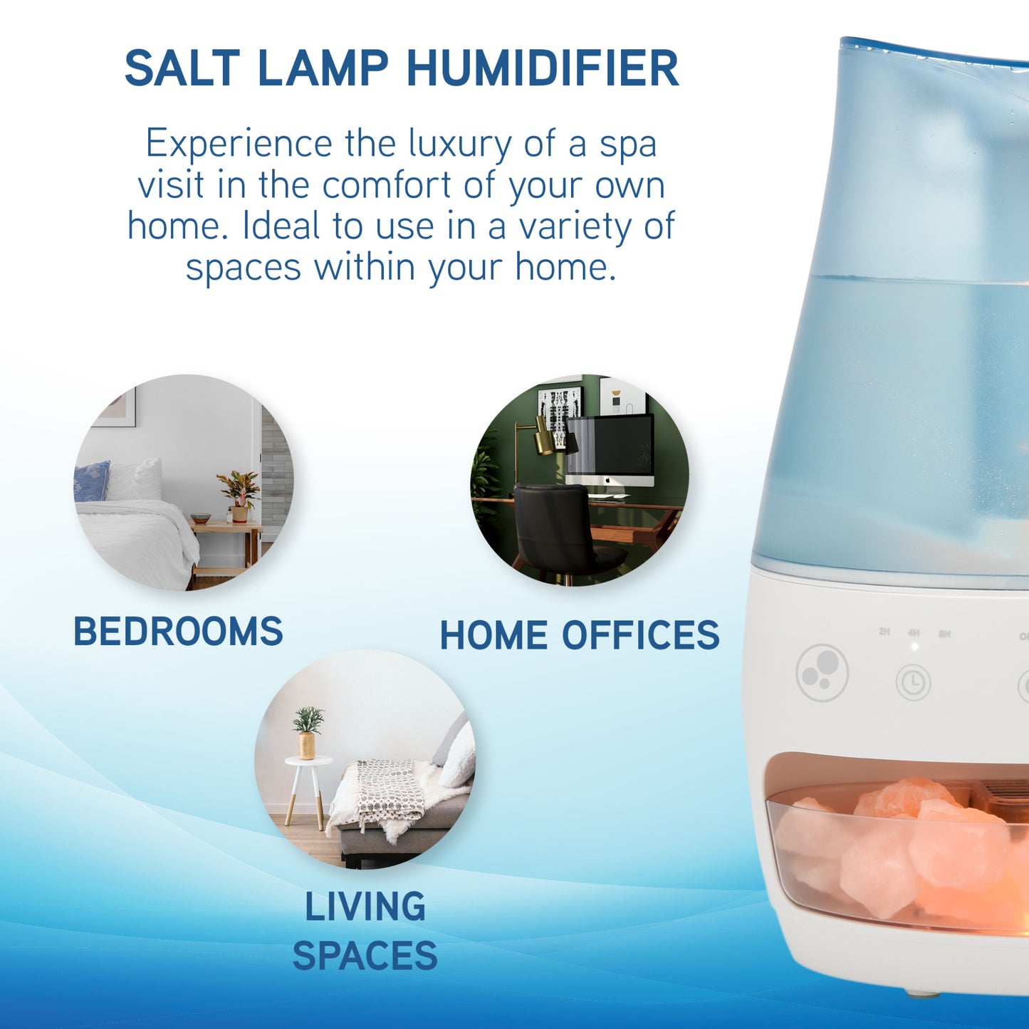 PureGuardian H1339W 1 Gallon 3-in-1 Humidifier, Salt Lamp & Aromatherapy Tray