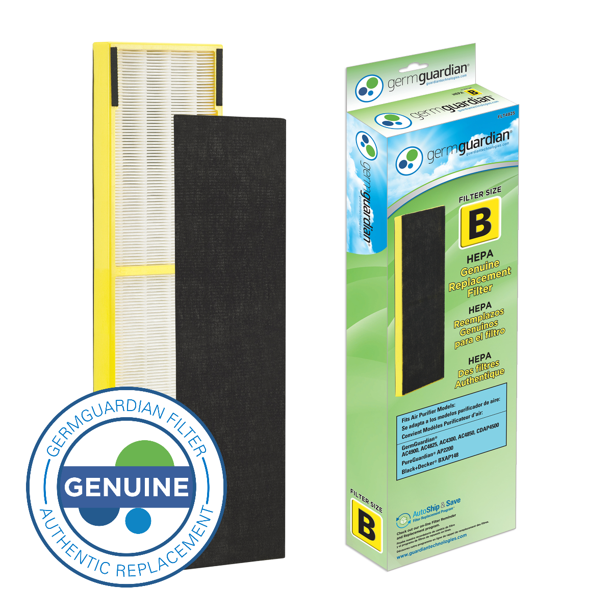 GermGuardian FLT4825 True HEPA GENUINE Replacement Filter B Subscription