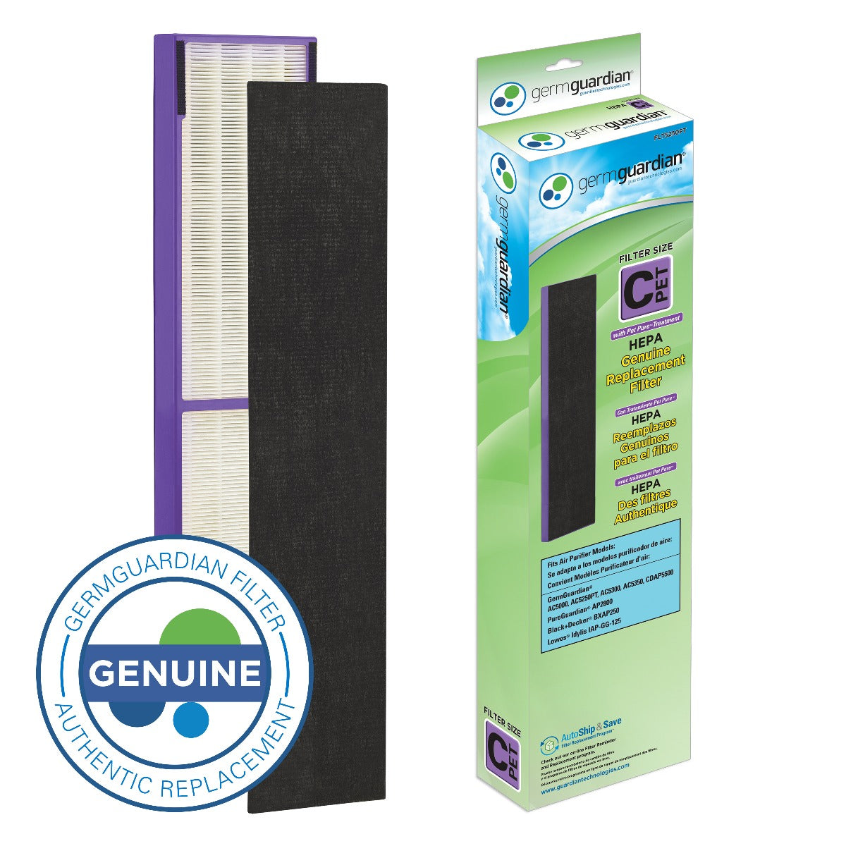 GermGuardian FLT5250PT True HEPA GENUINE Replacement Pet Pure Filter C