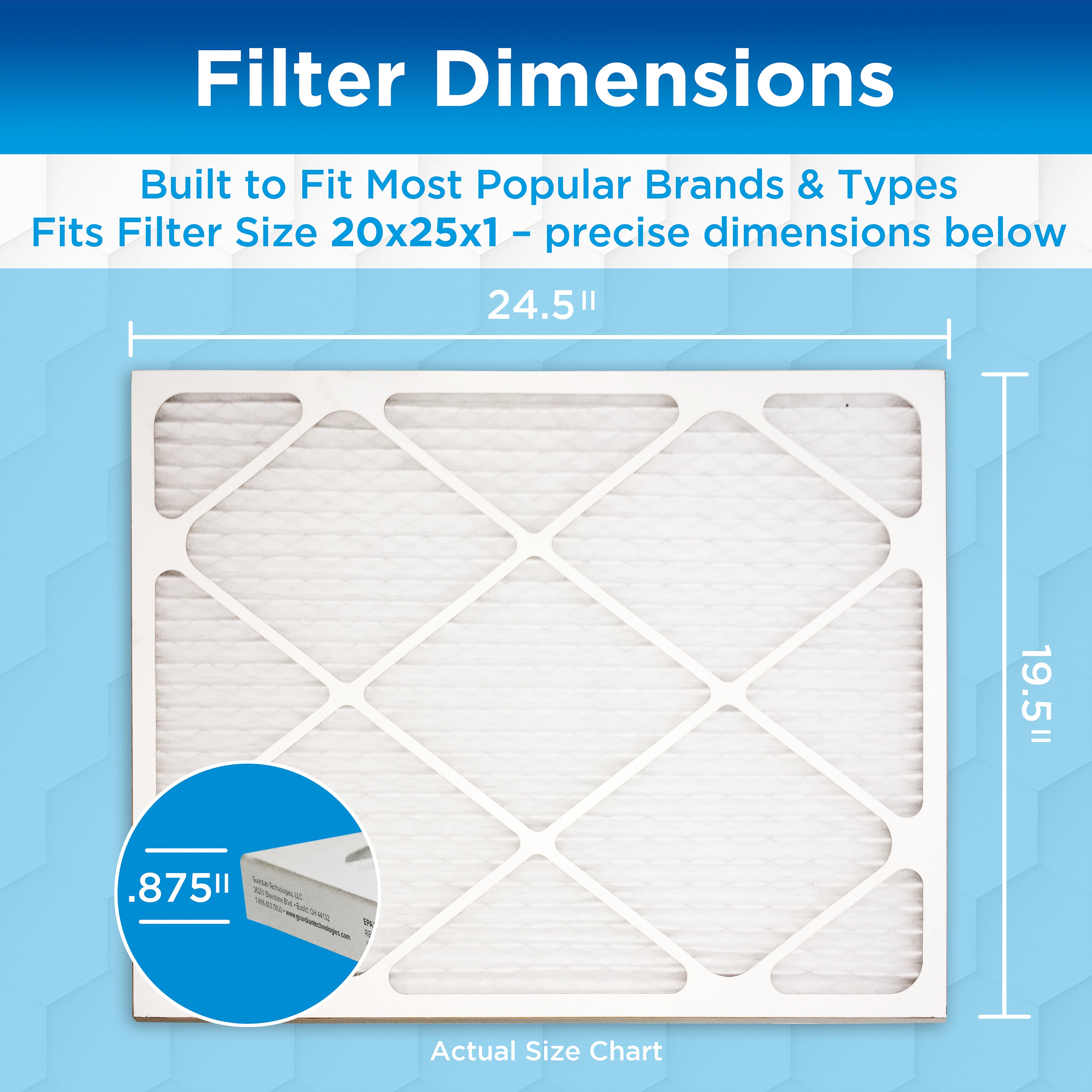 GermGuardian Furnace Air Conditioner Air Filters (MERV12, 20