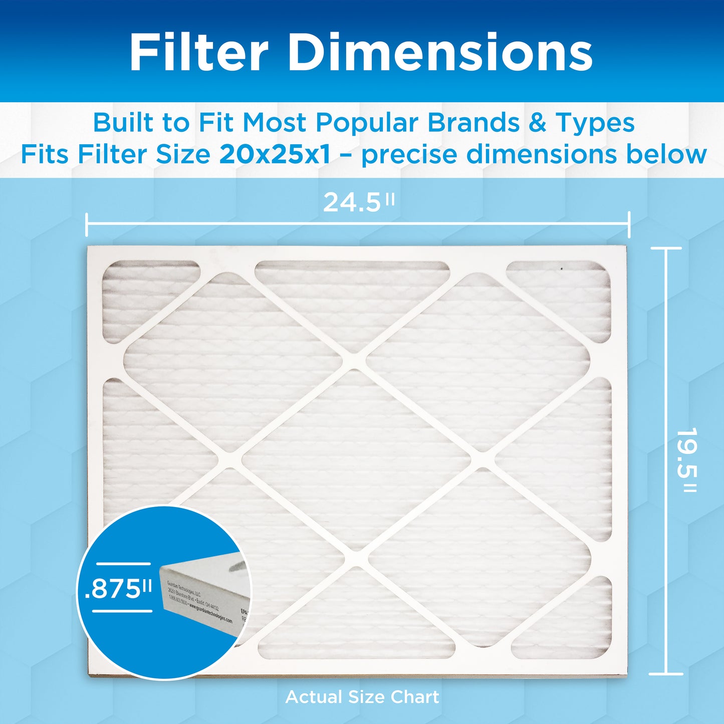 GermGuardian Furnace Air Conditioner Air Filters (MERV12, 20" x 25" x 1", 4 count)