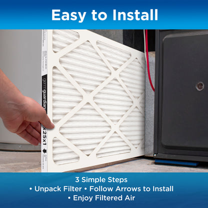 GermGuardian Furnace Air Conditioner Air Filters (MERV12, 16" x 25" x 1", 4 count)